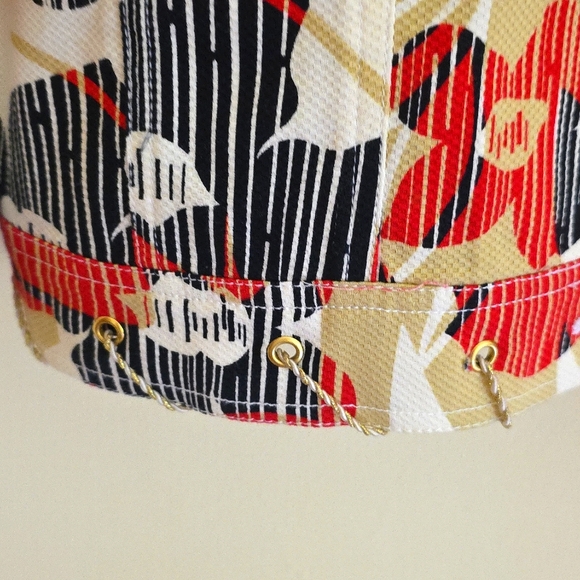 Women's Lightweight Jacket With Flowers and Stripes, PL - Picture 2 of 4